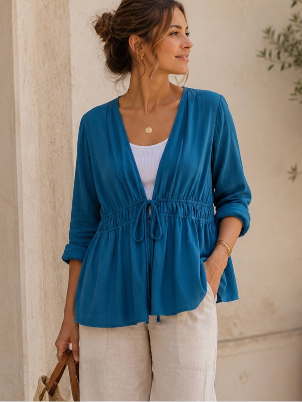 torrid Teal Drawstring Waist Swim Coverup